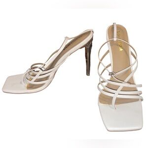 Fashion Nova Strappy Square-Toe Stiletto Heels (4/4.5in. Heels)